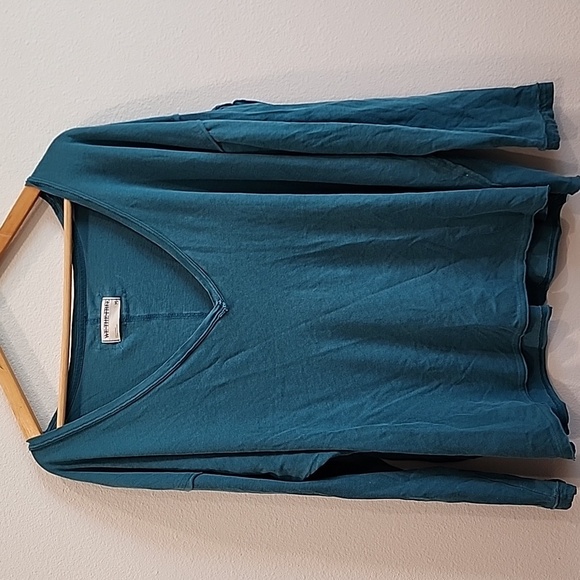 Free People Nina V Neck Long Sleeve TeeHarbor Teal - Picture 2 of 7